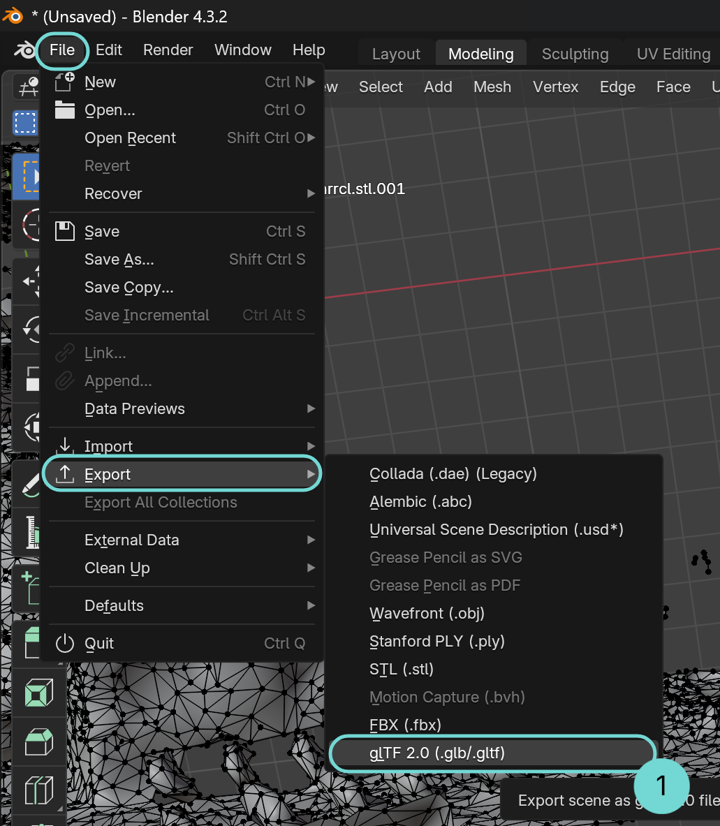 Blender: Export File