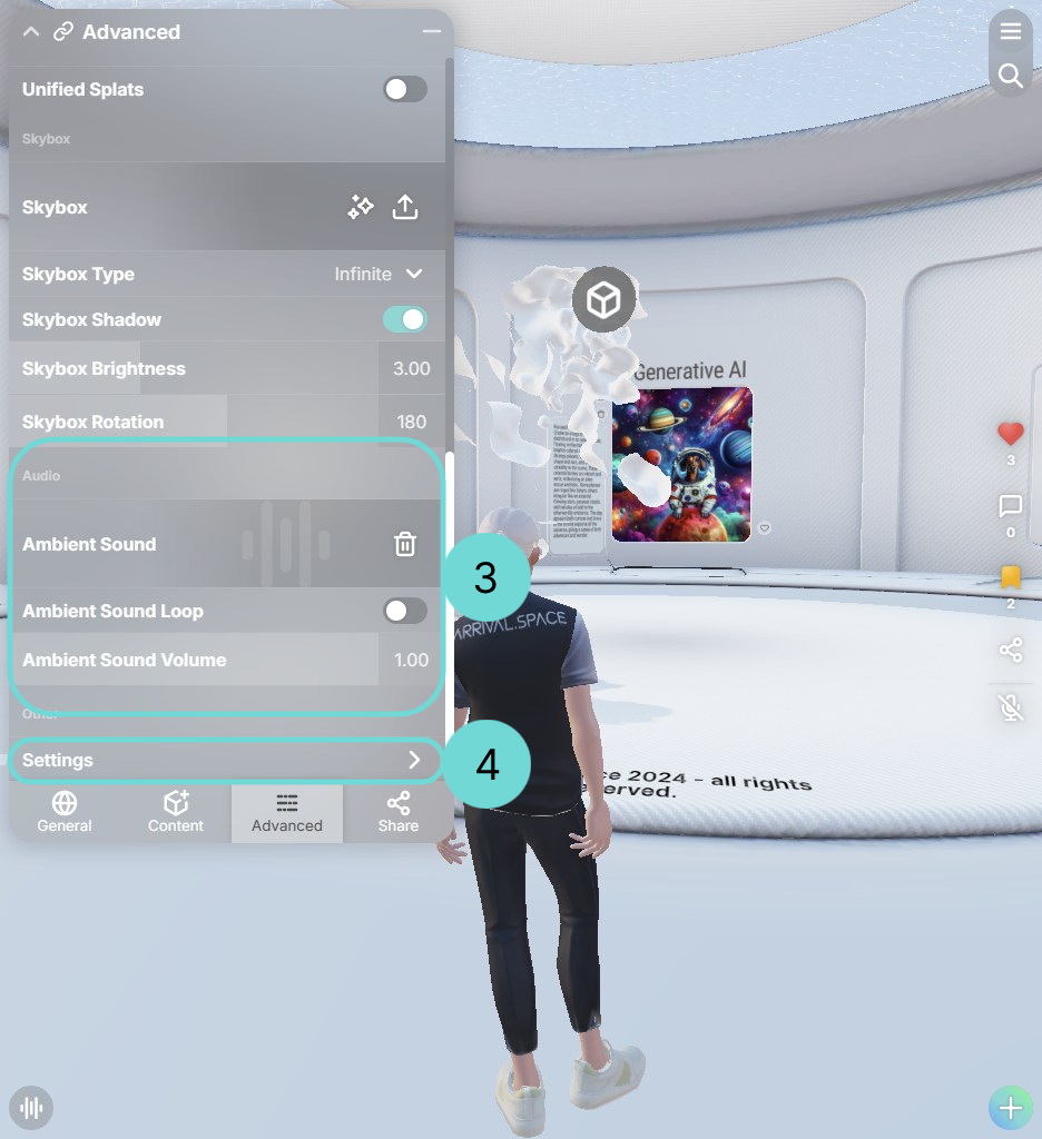 Customize your space with a intro sound.
