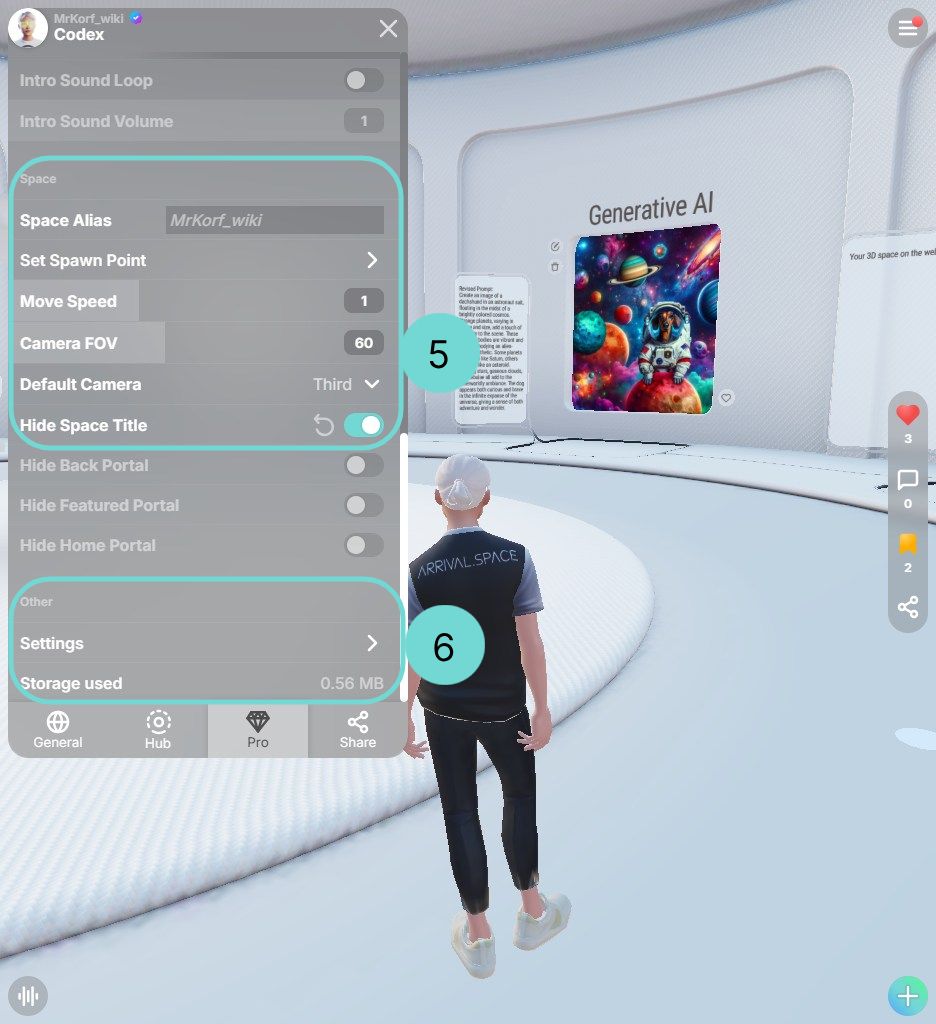 Additional Space Settings