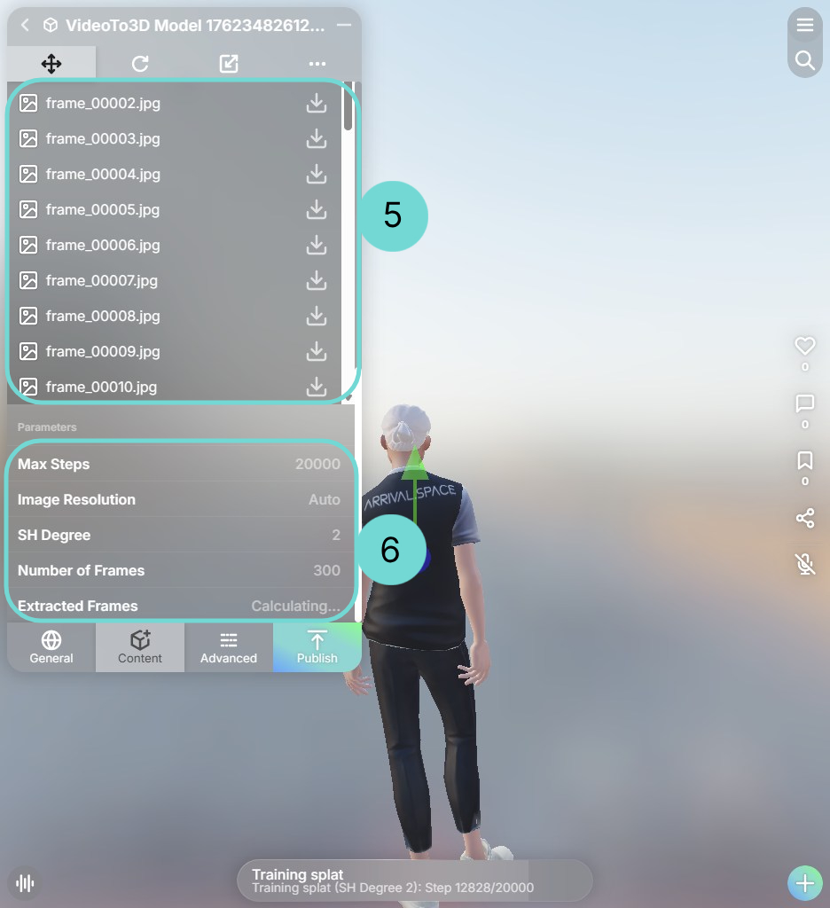 Overview Video to Splat UI