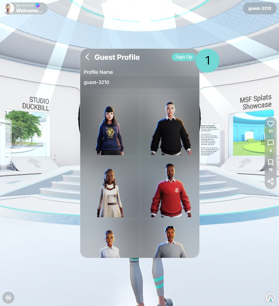 Registration via guest profile