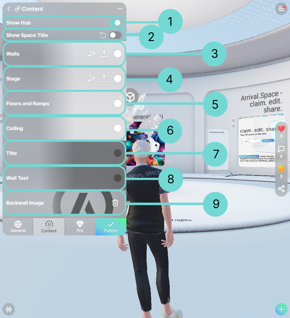 Hub customization options