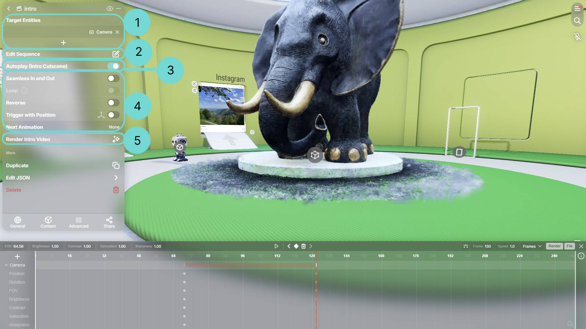 Content Details Settings for Animations