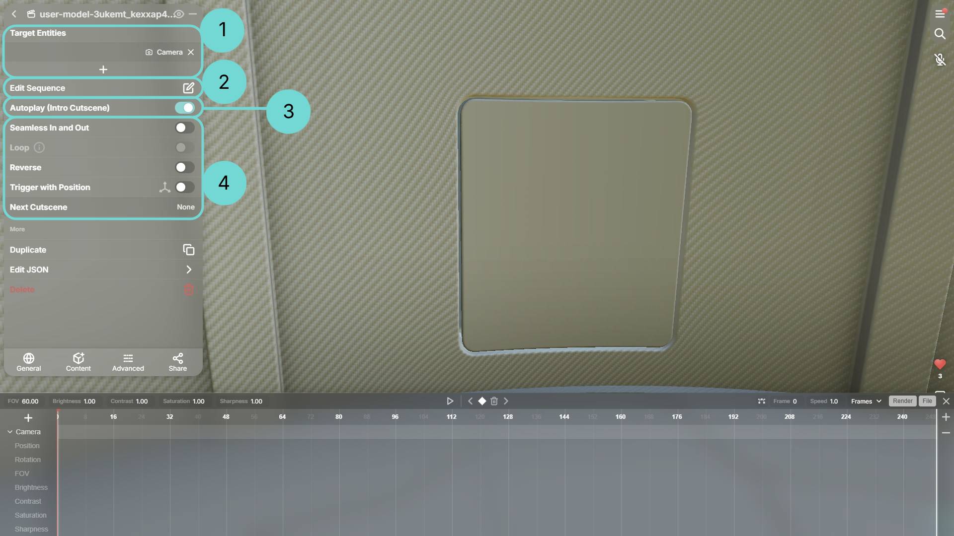 Content Details Settings for Animations