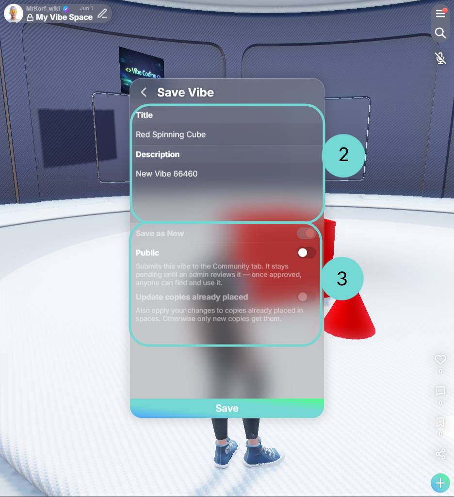 Save Vibe Ui
