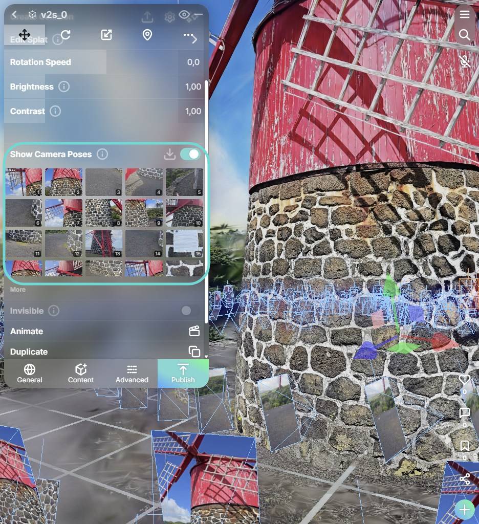 Vid2Splat で使用した Camera Poses を表示