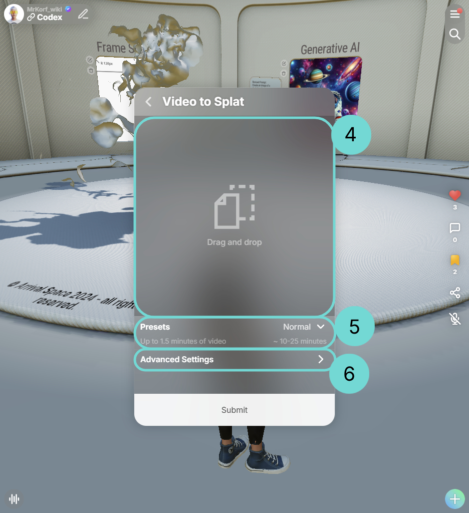 Overview Video to Splat UI