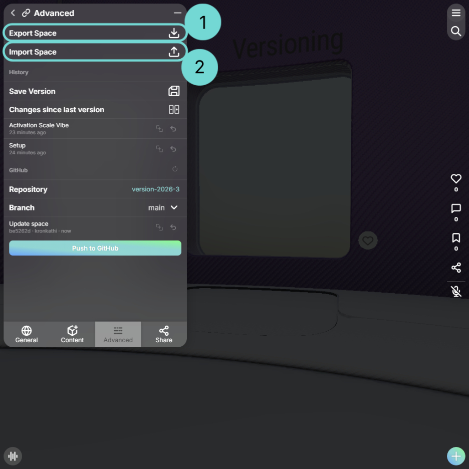 Import/Export Space Settings