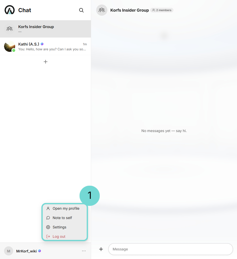 Open Settings for Direct Messages