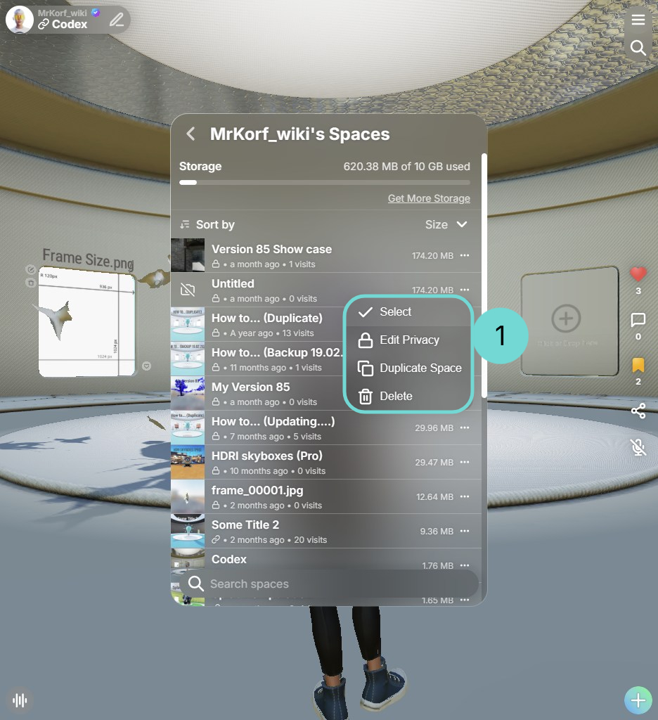 Change Settings of one or multiple spaces