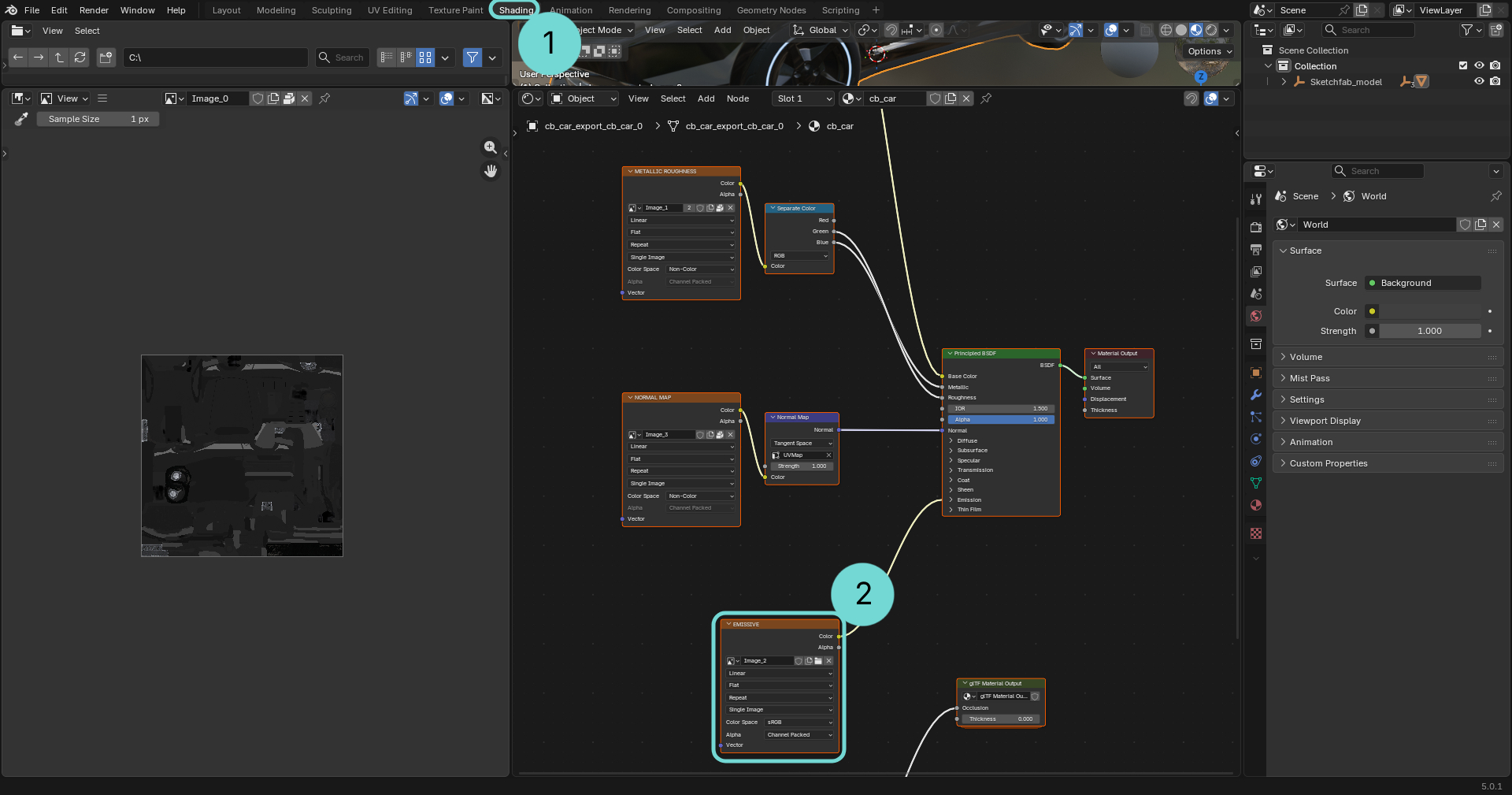 Define Texture to replace in Blender